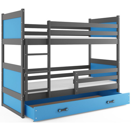 Gyerek emeletes ágy RICO 200x90 cm Szürke Kék BMS