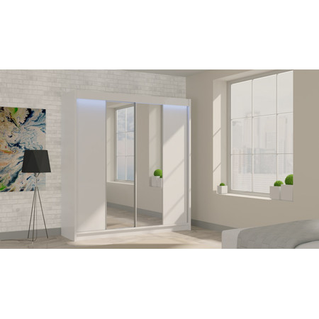 Luzon Gardróbszekrény (200 cm) Fehér / Sonoma tölgy Furniture
