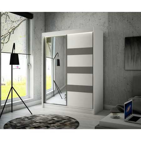 Lotse Gardróbszekrény (250 cm) Fekete Matt fehér Furniture