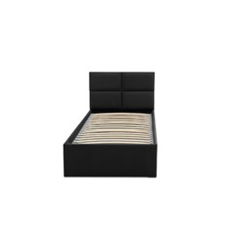 Kárpitozott ágy MONOS II matrac nélkül mérete 180x200 cm - Eco-bőr Fekete Eko-bőr Signal-butor
