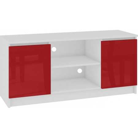 RTV 120 TV asztal (fehér / fényes piros) Akord