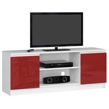 RTV K140 TV-asztal (fényes vörös/fehér) Akord
