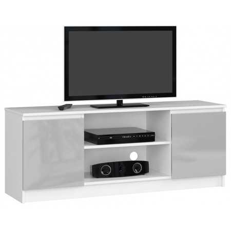 RTV K140 TV-asztal (fényes metál/fehér) Akord