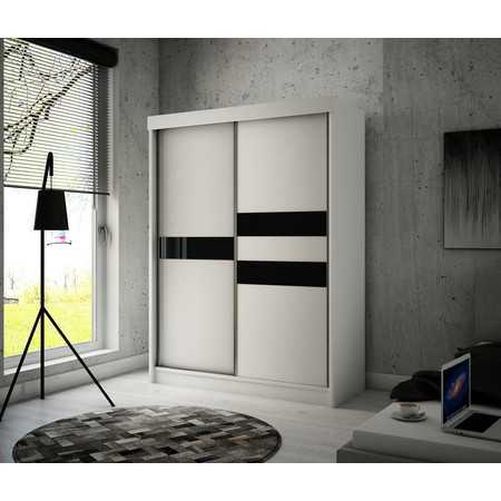 Arrow Gardróbszekrény - 150 cm Csokoládé  Fekete matt / fehér matt Furniture