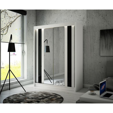 Como Gardróbszekrény - 120 cm Fekete Fehér/matt Furniture