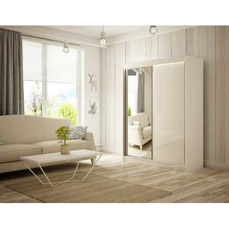 Velis Gardróbszekrény - 120 cm Fehér/matt Fehér Furniture
