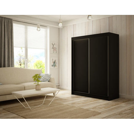 Bergo Gardróbszekrény - 120 cm Fekete / matt Furniture