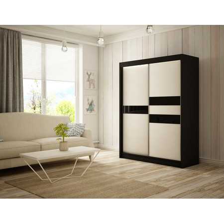 Arrow Gardróbszekrény - 150 cm Fekete Fekete matt / fehér matt Furniture