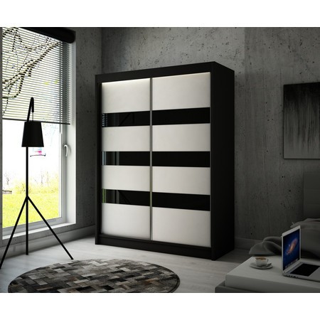 Solit Gardróbszekrény - 120 cm Fekete matt / fehér matt Furniture