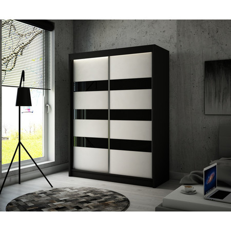 Solit Gardróbszekrény - 200 cm Fekete matt / fehér matt Furniture