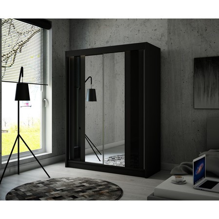 Como Gardróbszekrény - 120 cm Fekete Fekete / matt Furniture