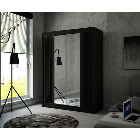 Como Gardróbszekrény - 150 cm Fekete Fekete / matt Furniture