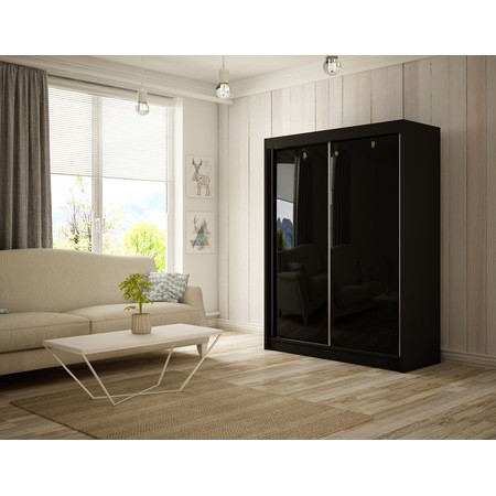 Peak Gardróbszekrény -120 cm Fekete Fekete / matt Furniture