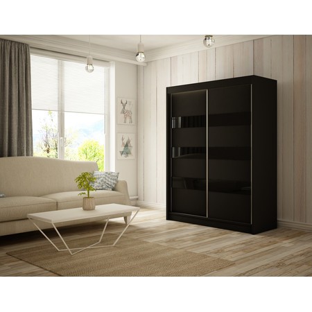 Solit Gardróbszekrény - 150 cm Fekete / matt Furniture