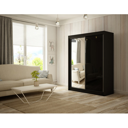 Velis Gardróbszekrény - 150 cm Fekete Fekete / matt Furniture