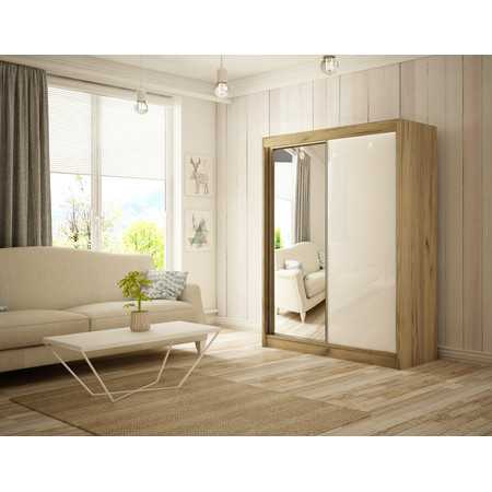 Velis Gardróbszekrény - 120 cm Fehér Kézműves tölgy Furniture