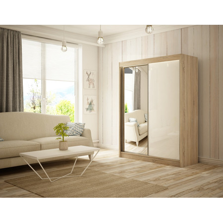 Velis Gardróbszekrény - 150 cm Fehér Sonoma tölgy Furniture
