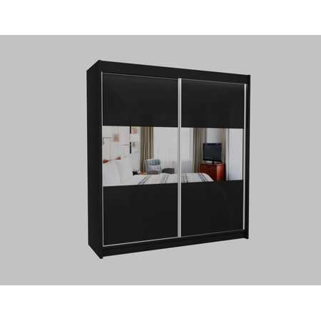 Rosana Gardróbszekrény (200 cm) Fekete Furniture