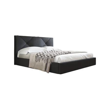 Čalouněná postel KARINO rozměr 160x200 cm Černá eko-kůže TT-FURNITURE