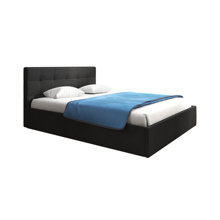 Čalouněná postel LAURA rozměr 180x200 cm Černá eko-kůže TT-FURNITURE