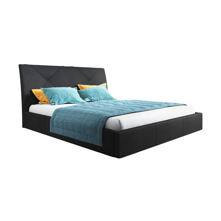 Čalouněná postel KARO rozměr 90x200 cm Černá eko-kůže TT-FURNITURE
