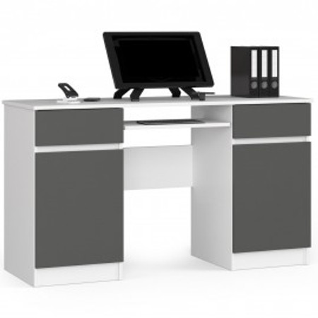 Számítógép asztal A5 - fehér/grafit Akord