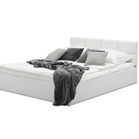 Kárpitozott ágy MONOS II matraccal 180x200 cm - Eco-bőr Fehér Eko-bőr Signal-butor