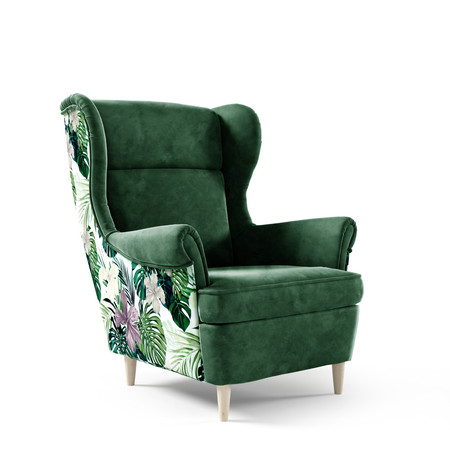 Fotel 193 MOLLY Zöld+minta Signal-butor
