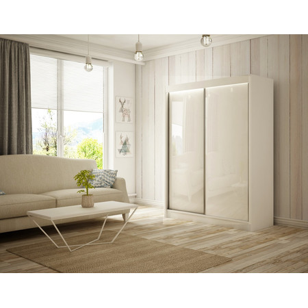 Peak Gardróbszekrény - 200 cm Fehér Fehér/matt Furniture