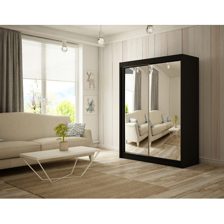 Homa Gardróbszekrény -150 cm Fekete / matt Furniture