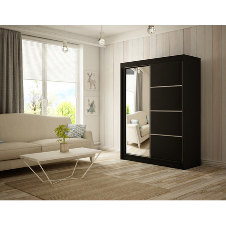 Pako Gardróbszekrény - 150 cm Fekete / matt Furniture