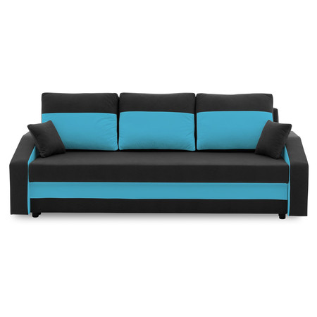 Velká rozkládací pohovka HEWLET PLUS color Černá + světle modrá SG-nábytek