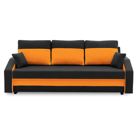 Velká rozkládací pohovka HEWLET PLUS color Černá + oranžová SG-nábytek