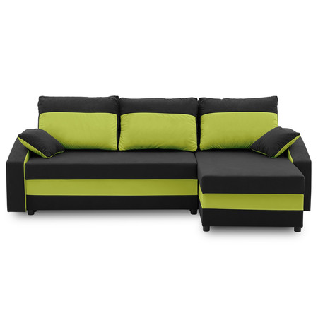 Rohová rozkládací sedací souprava HEWLET PLUS color Černá + zelená SG-nábytek