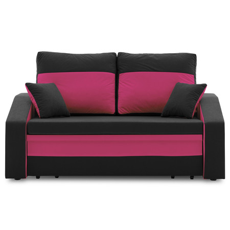 Rozkládací pohovka HEWLET PLUS color Černá + růžová SG-nábytek