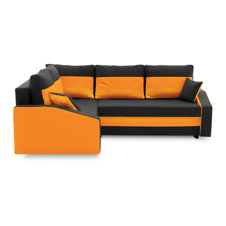 Rohová rozkládací sedací souprava GRANDE PLUS - color mikro Levá Černá + Oranžová SG-nábytek
