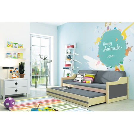 Dětská postel nebo gauč s výsuvnou postelí DAVID 190x80 cm Modrá Borovice BMS
