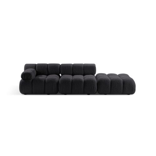 Antracitszürke buklé moduláris kanapé 288 cm Bellis – Micadoni