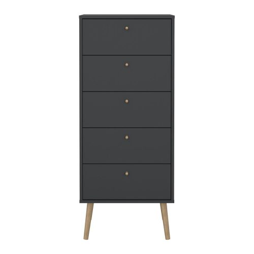 Antracitszürke magas komód 50x120 cm Bodo – Tvilum