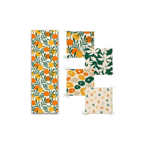 Asztali futó és székpárna szett 5 db-os Orange – Mila Home