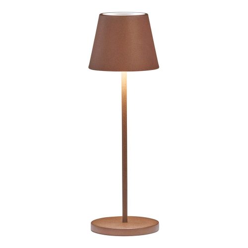 Barna LED asztali lámpa fém búrával (magasság 34 cm) Cosenza – Fischer & Honsel