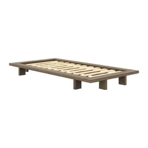 Barna borovi fenyő egyszemélyes ágy ágyráccsal 90x200 cm Japan – Karup Design