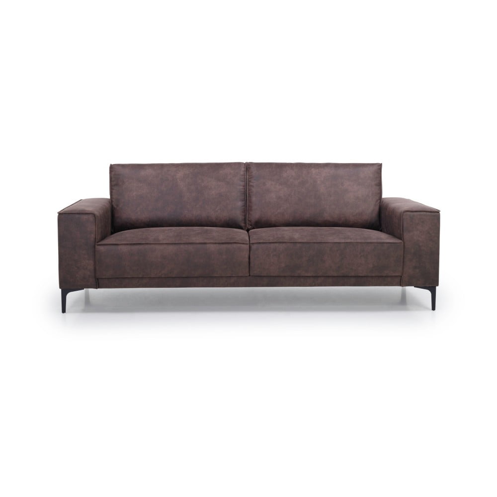 Barna bőrutánzat kanapé 224 cm Copenhagen – Scandic
