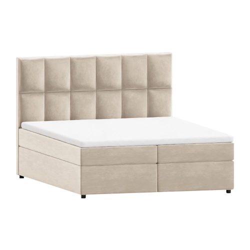 Bézs ágyneműtartós boxspring ágy 180x200 cm Flip – Ropez