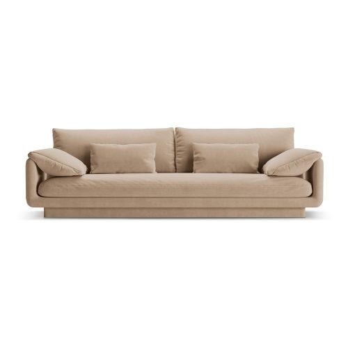 Bézs bársony kanapé 250 cm Torino – Micadoni