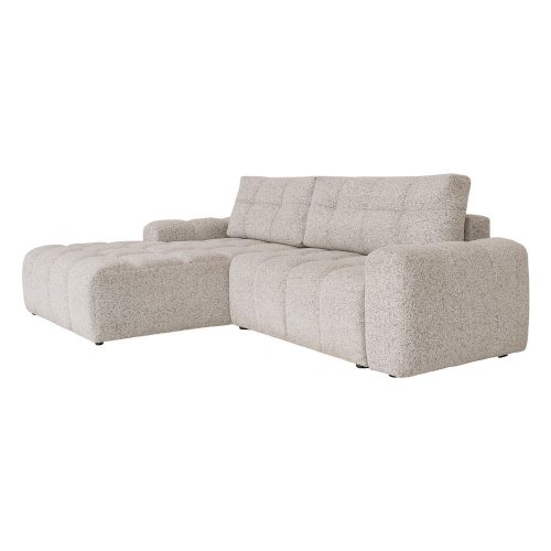 Bézs kinyitható-tárolóhelyes moduláris sarokkanapé (bal oldali) Lulu – Miuform