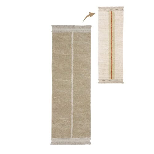Bézs pamut futószőnyeg 80x230 cm Duetto Sage – Lorena Canals