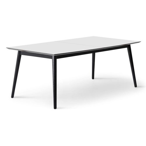 Bővíthető étkezőasztal fehér asztallappal és hosszabbító asztallappal 100x210 cm Meza – Hammel Furniture
