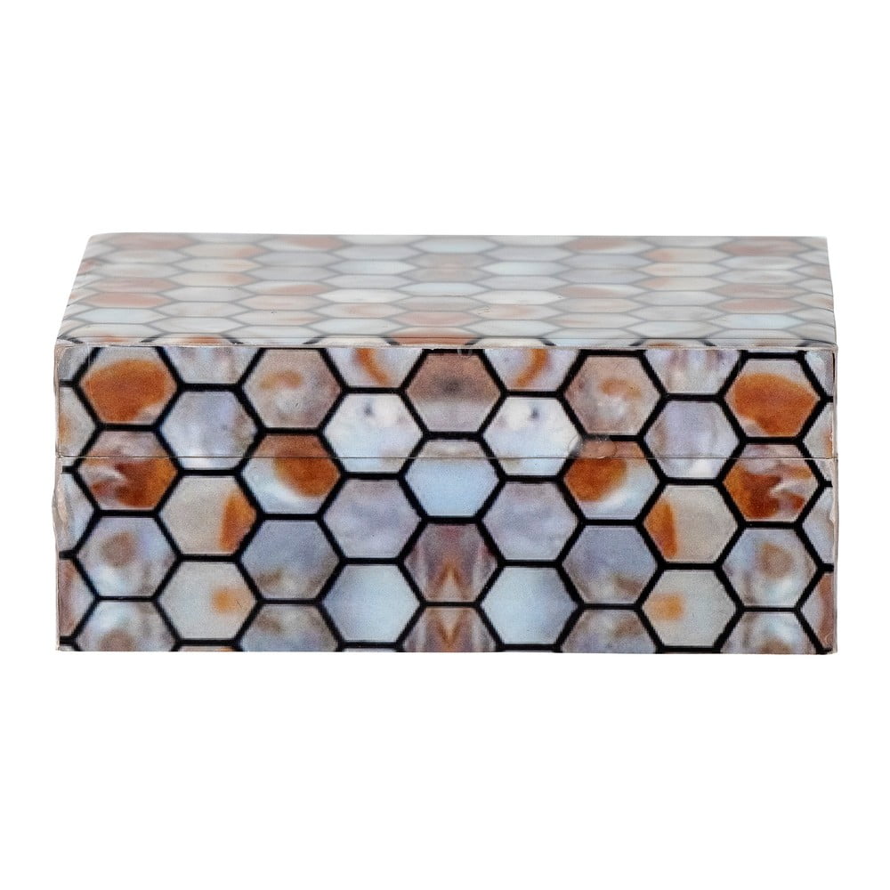 Dekoratív poligyanta tárolódoboz 13x10x5 cm Domino – Bloomingville