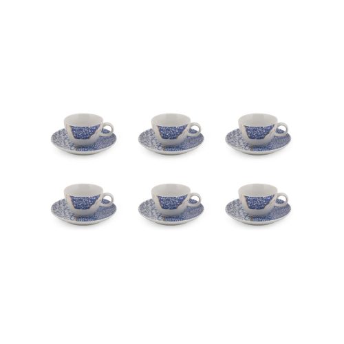 Fehér-kék porcelán csésze szett 6 db-os 0.9 l – Hermia